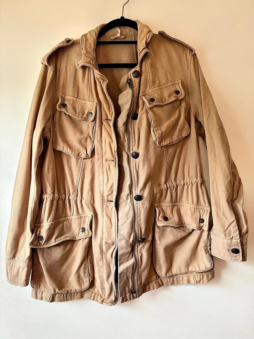 Women's Cotton Utility Jacket in Brown